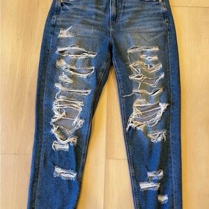 American Eagle Outfitters Ripped Blue Skinny Jeans